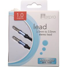 Aerpro Anodised Auxiliary Lead - 3.5mm to 3.5mm, , scaau_hi-res