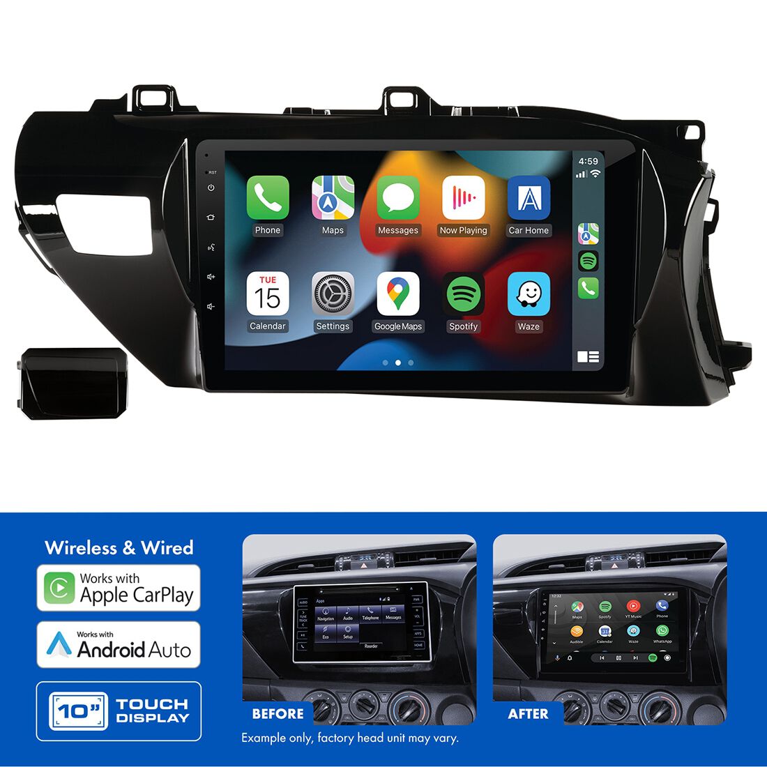 Aerpro 10" Multimedia Receiver Head Unit Kit to suit Toyota Hilux (2015-2020) - AMATO2, , scaau_hi-res