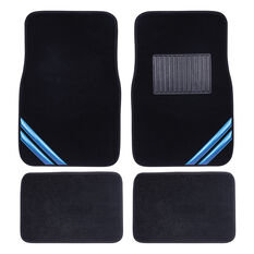 SCA Carpet Opal Floor Mats Black/Blue Set of 4, , scaau_hi-res