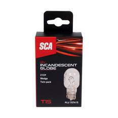 SCA Incandescent Globe - T15 12V 21CP - 2 Pack, , scaau_hi-res