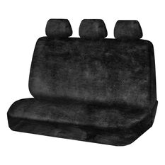 SCA Luxury Fur Seat Cover Black Adjustable Headrests Rear Seat Size 06H, , scaau_hi-res
