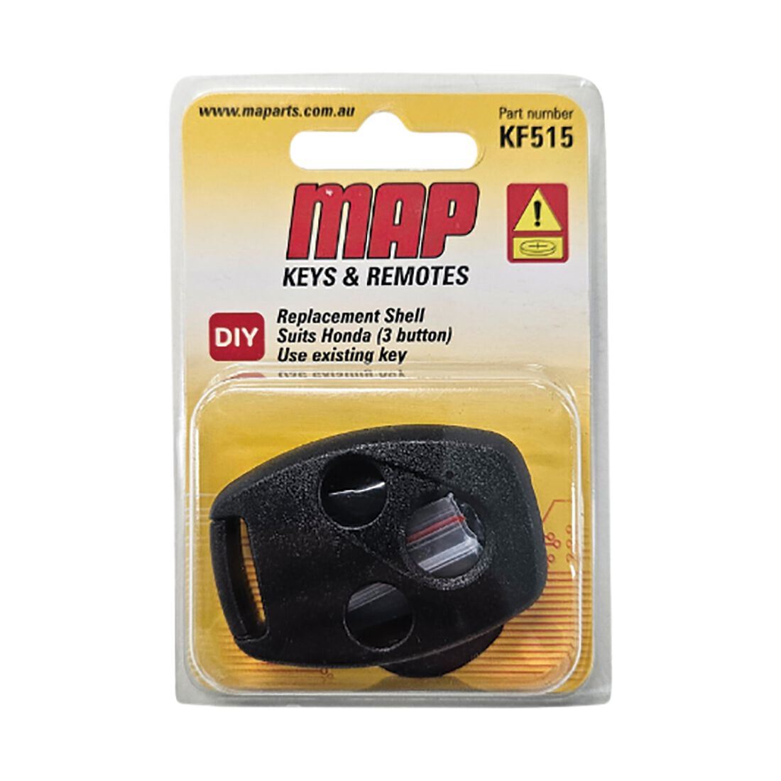 MAP Remote Replacement Shell & Buttons - Suits Honda Remote, 3 Button, KF515, , scaau_hi-res