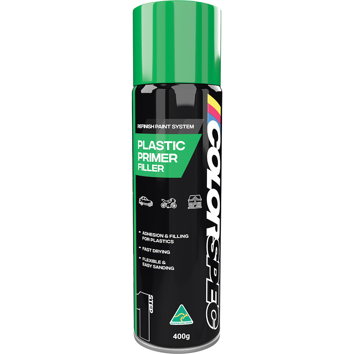Aerosol spray top paint for plastic