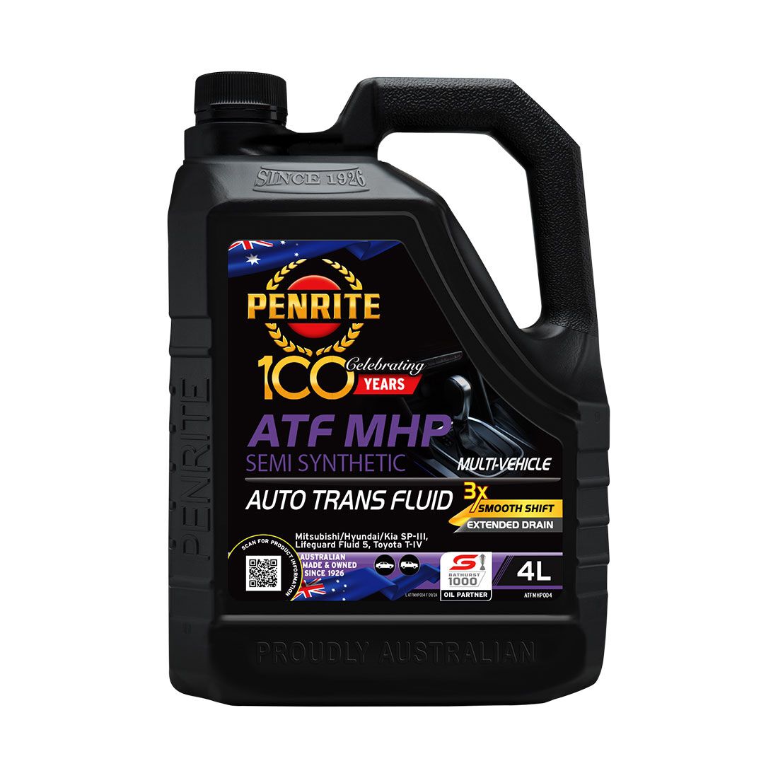 Penrite Automatic Transmission Fluid - Semi-Synthetic, MHP, 4 Litre, , scaau_hi-res