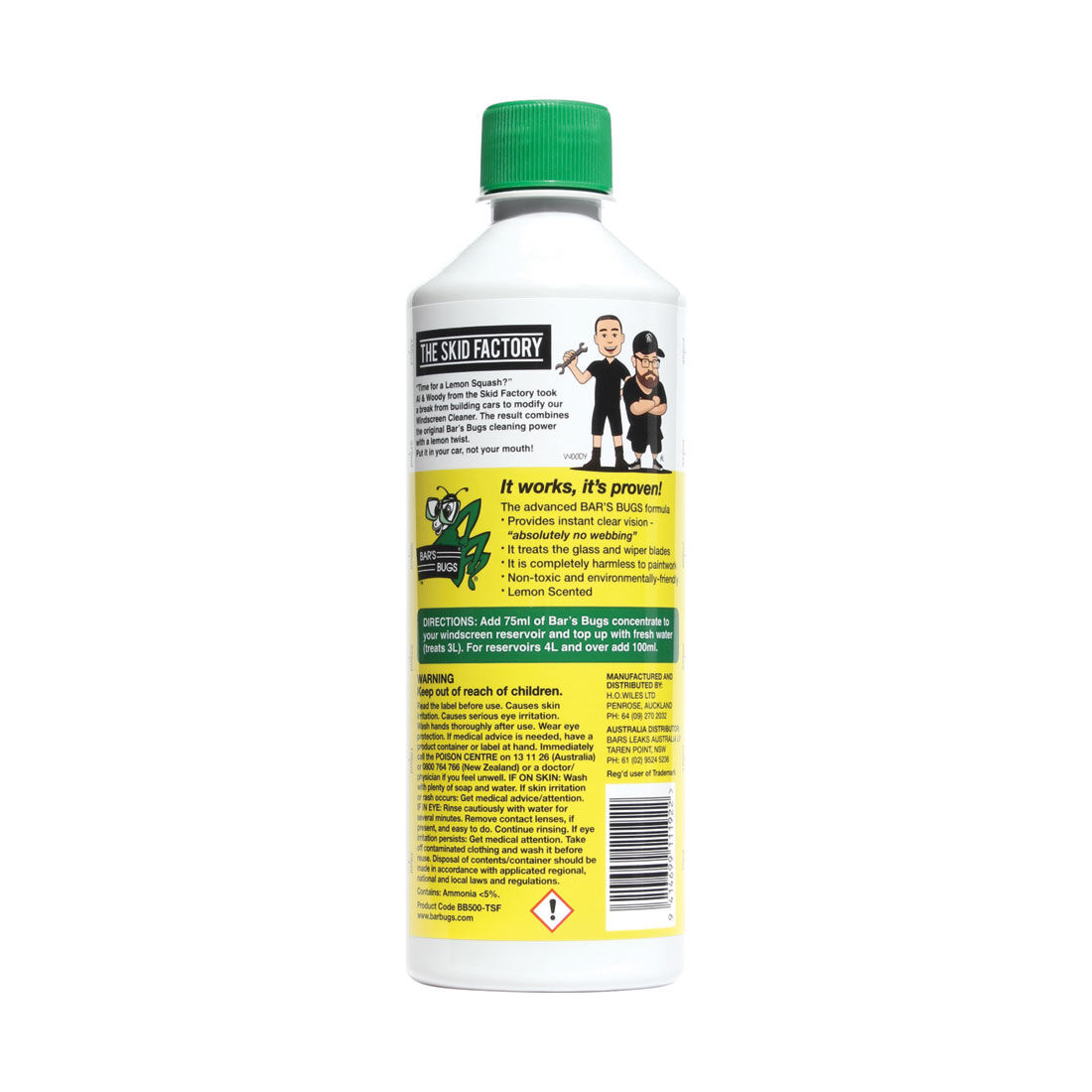 Bar's Bugs x Skid Factory Windscreen Cleaner 500ml, , scaau_hi-res