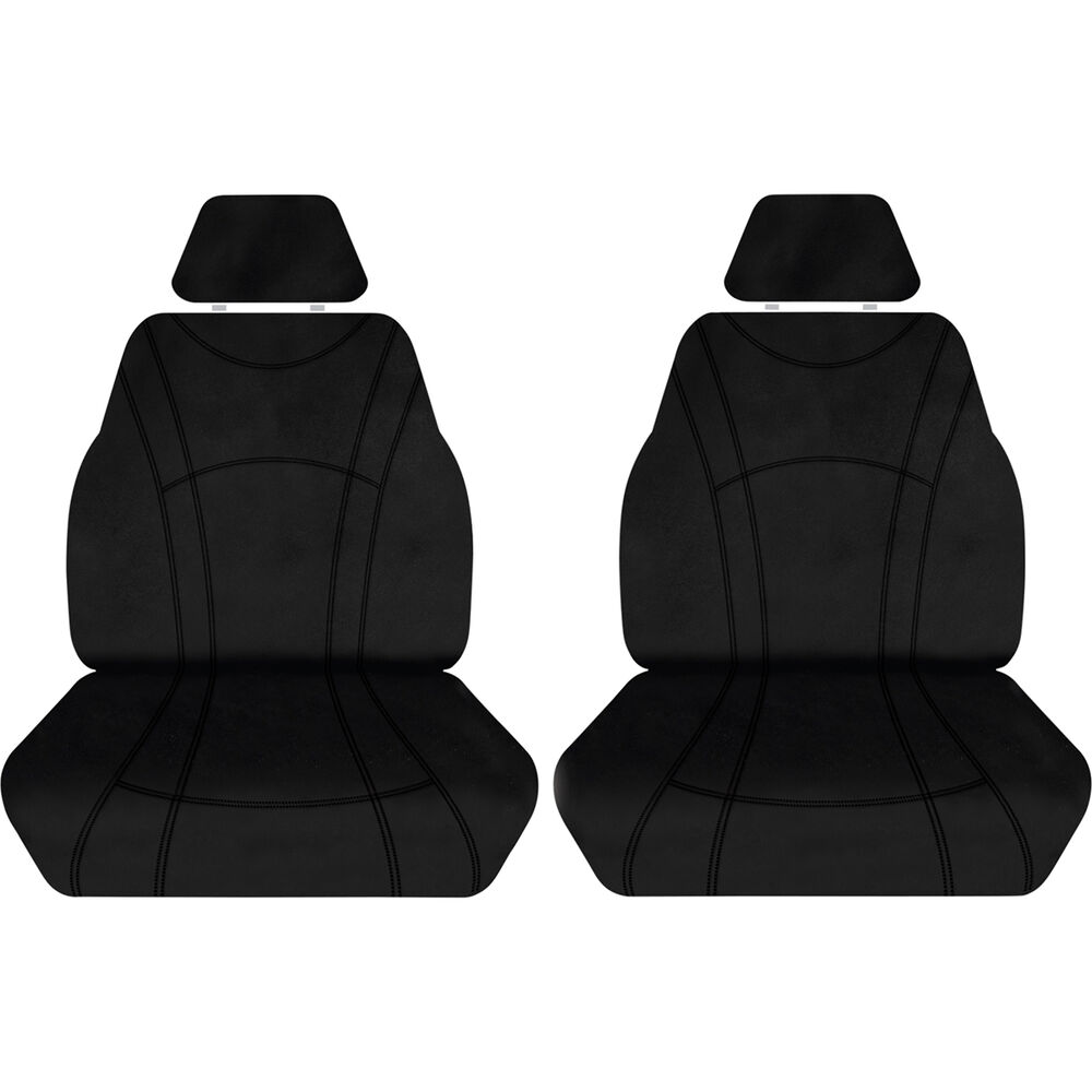 Getaway Neoprene Ready Made Seat Covers Front Pair Black suits Prado