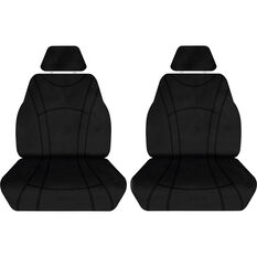 Getaway Neoprene Ready Made Seat Covers Front Pair Black suits Prado, , scaau_hi-res