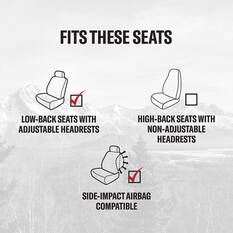 Dickies Repreve Polyester OG Black/White Logo Seat Covers Black Adjustable Headrests Airbag Compatible, , scaau_hi-res