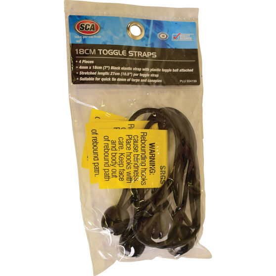 SCA Toggle Straps - Black, 4 Pack, , scaau_hi-res