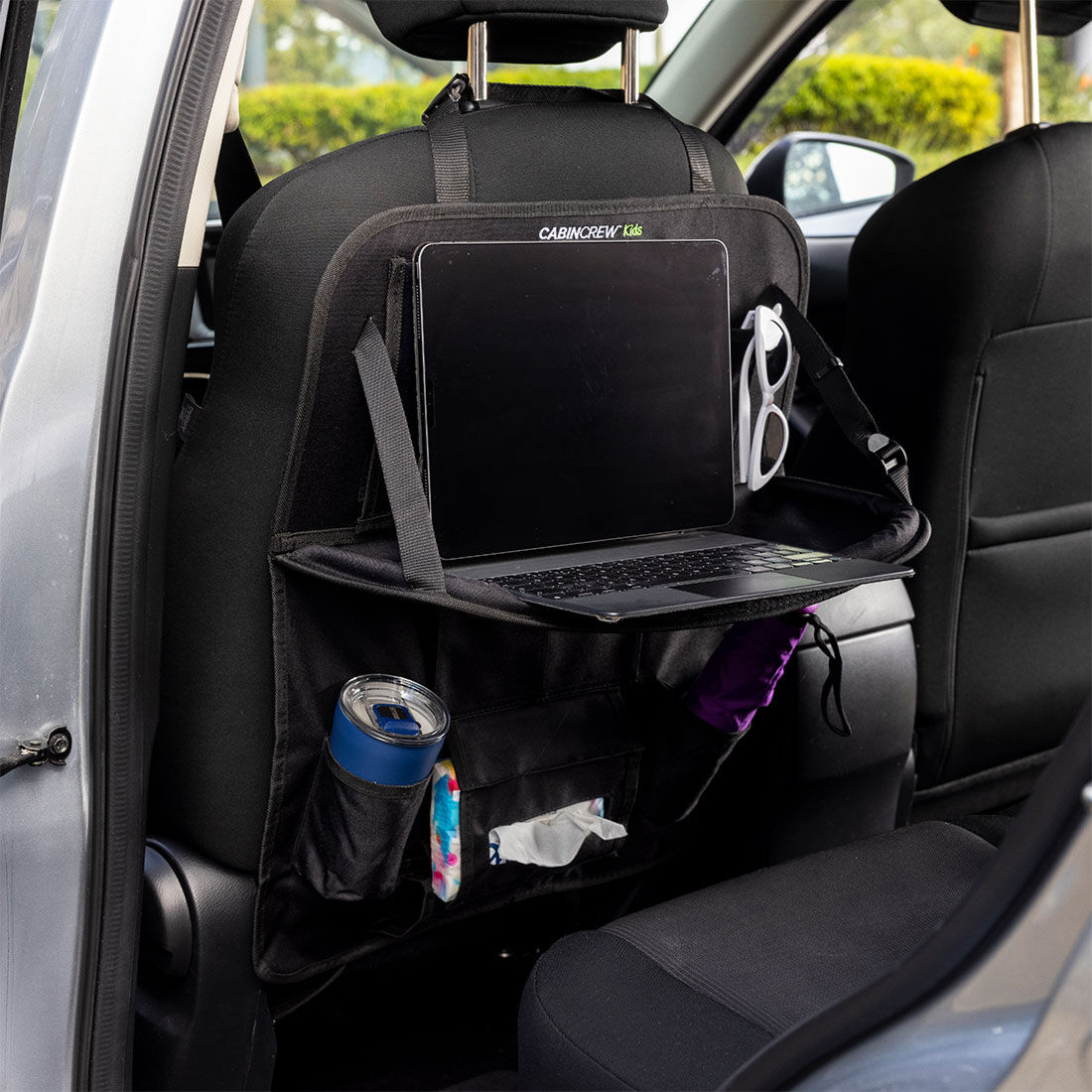 Cabin Crew Kids Back Seat Organiser with Tray Black Supercheap Auto
