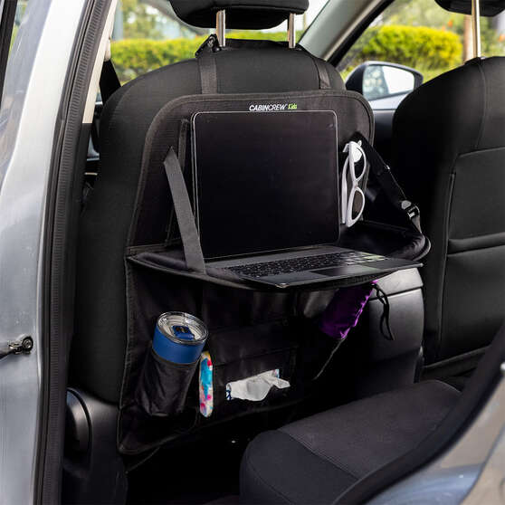 Cabin Crew Kids Back Seat Organiser with Tray Black, , scaau_hi-res