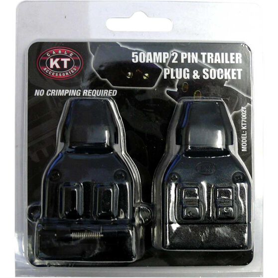 KT Cable Trailer Plug and Socket Pack, Plastic - Flat, 50 AMP,  2 Pin, , scaau_hi-res