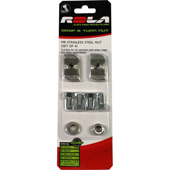 Rola Drop & Turn Channel Nut M8 4 Pack