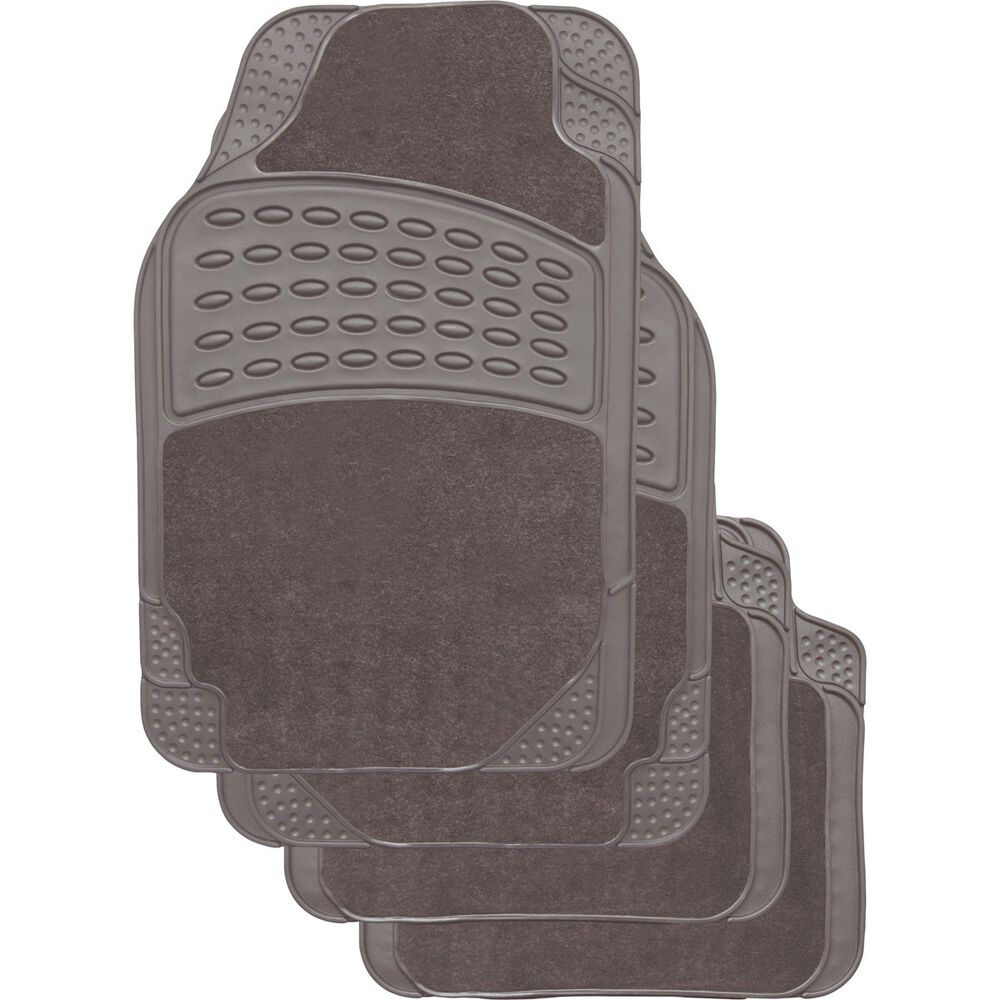 SCA Combo Car Floor Mats Carpet / PVC, Grey, Set of 4 Supercheap Auto