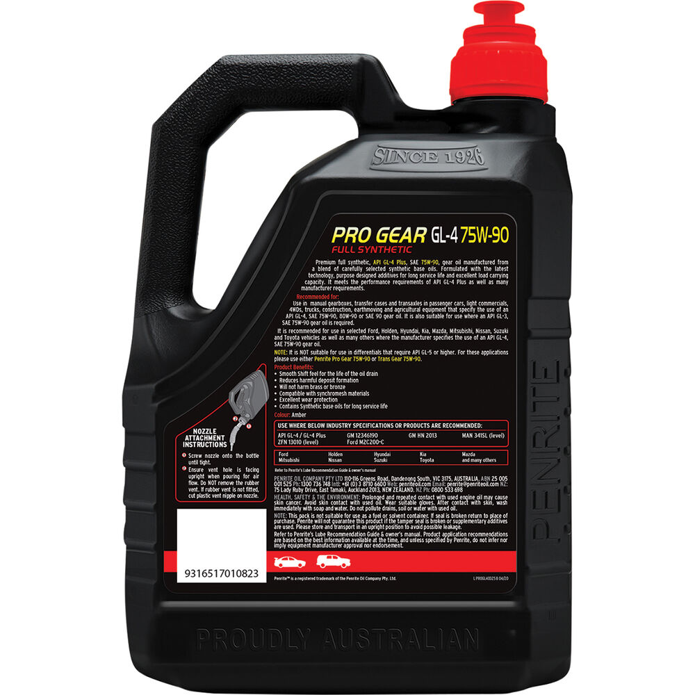 Penrite Pro Gear Oil 75W90 GL4 2.5 Litre Supercheap Auto