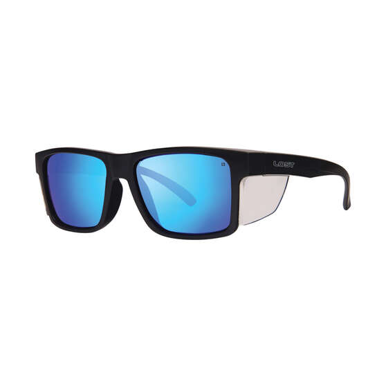 LOST Sunglasses Mechanic Safety Mirror Polarised Matt Black Blue, , scaau_hi-res