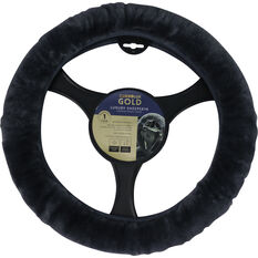 CLOUDLUX Steering Wheel Cover - Sheepskin, Charcoal, 380mm diameter, , scaau_hi-res