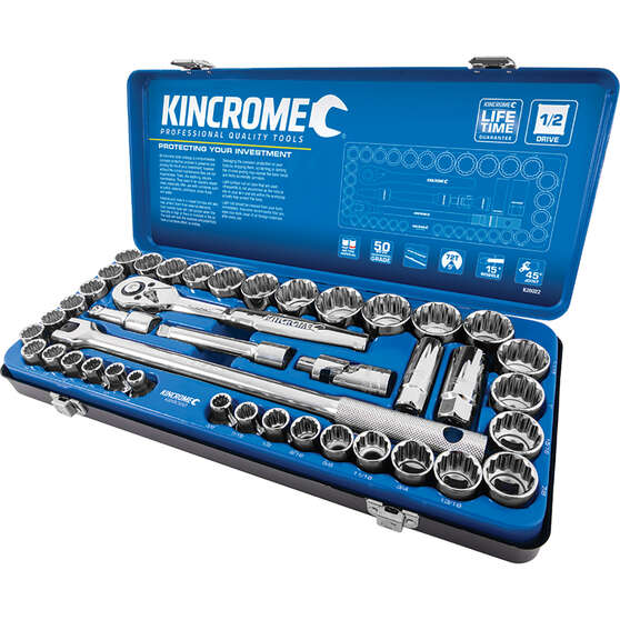 Kincrome Socket Set 1/2" Drive Metric/SAE 42 Piece, , scaau_hi-res