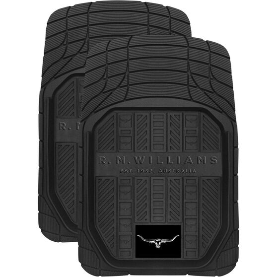 R M Williams Car Floor Mats Rubber Black Front Pair Supercheap Auto
