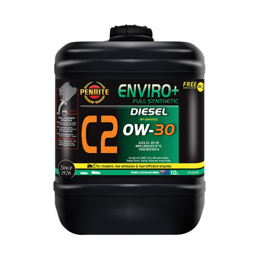 Penrite Enviro+ C2 Engine Oil 0W-30 10 Litre, , scaau_hi-res
