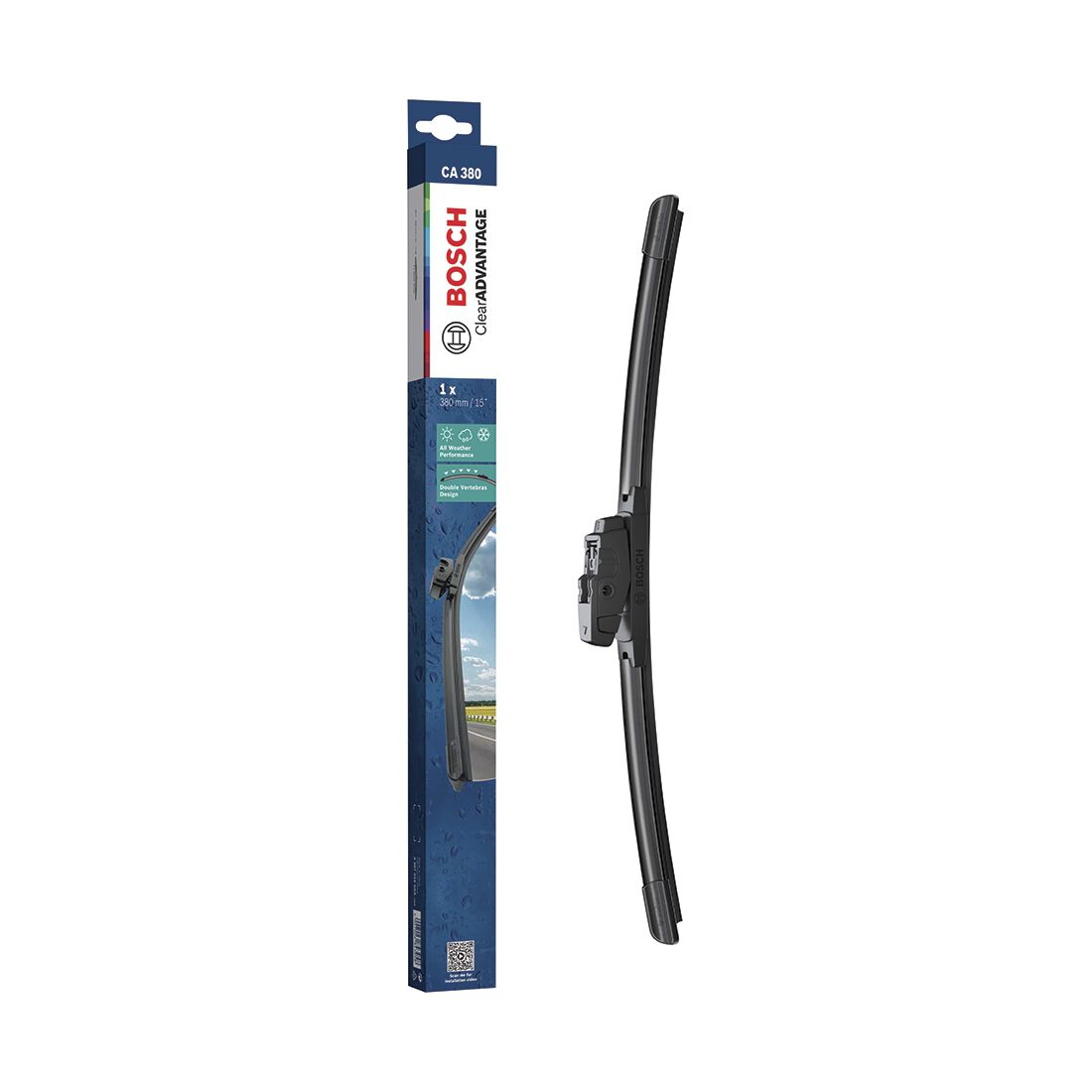 Bosch Clear Advantage Wiper Blade 380mm (15") Single - CA380, , scaau_hi-res