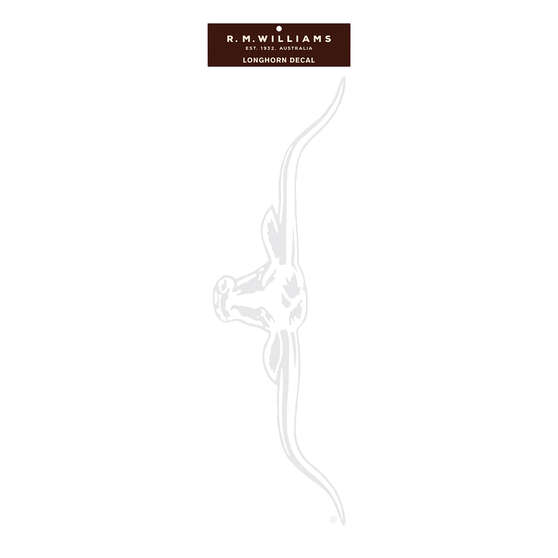 R.M.Williams Longhorn White Car Sticker, 70cm, , scaau_hi-res