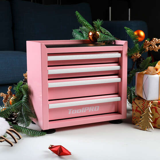 ToolPRO Mini Tool Cabinet 4 Drawer Pink, , scaau_hi-res