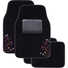 SCA Blossom Carpet Car Floor Mats - Set of 4, Black/Purple/Orange, , scaau_hi-res
