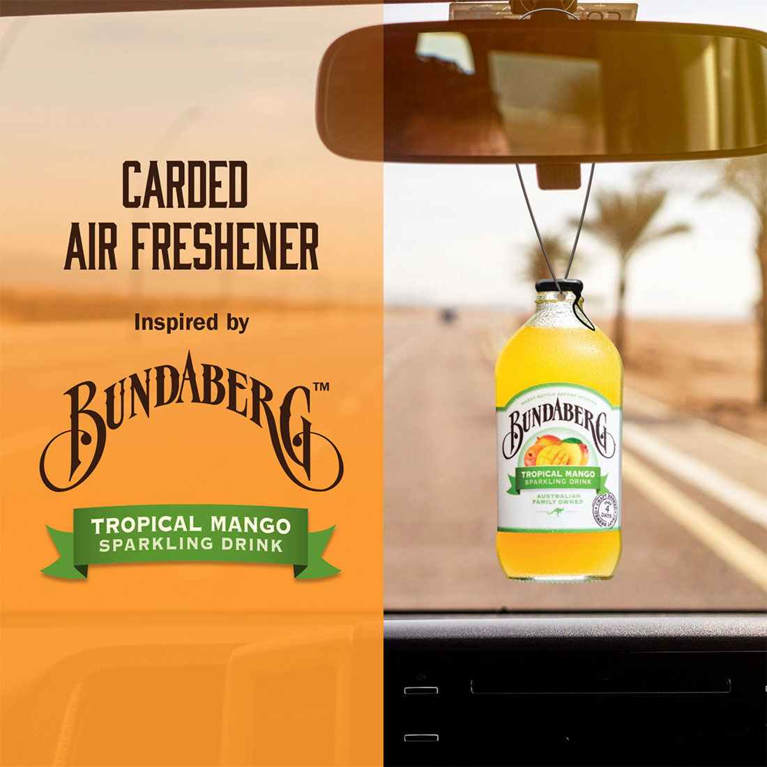 Bundaberg Carded Air Freshener - Tropical Mango, , scaau_hi-res