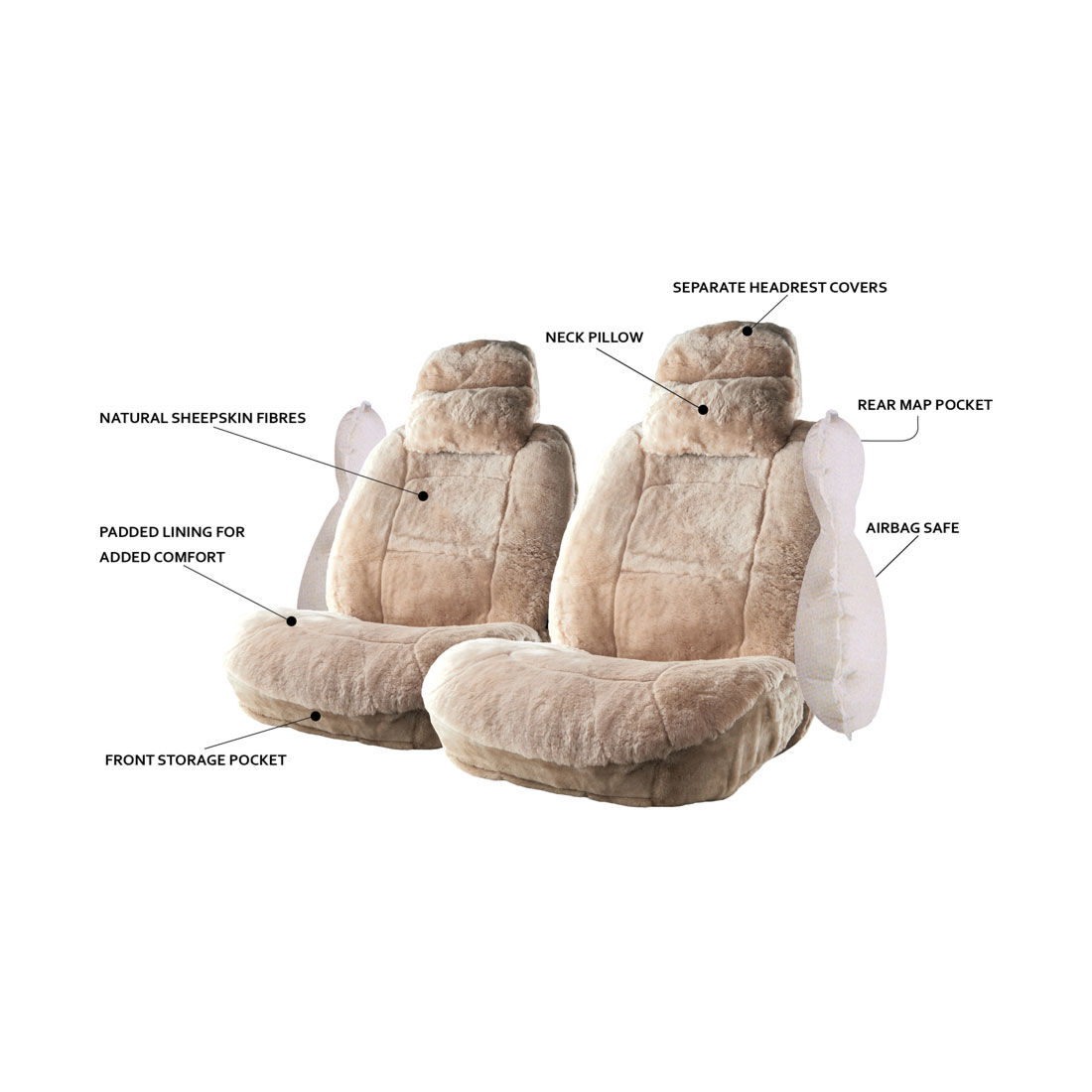 Platinum cloud sheepskin seat covers top