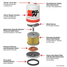 K&N Wrench Off Performance Gold Oil Filter - HP-2004 (Interchangeable with Z89A), , scaau_hi-res