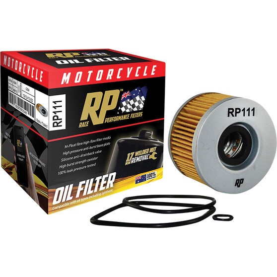 Race Performance Motorcycle Oil Filter RP111, , scaau_hi-res