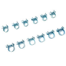 Calibre Hose Clamps - Zinc Plated, 12 Pieces, 9-11mm & 12-14mm, , scaau_hi-res