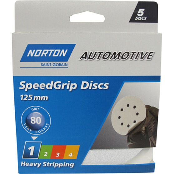 Norton 125mm Speed Grip Disc 80 Grit 5 Pack, , scaau_hi-res