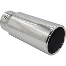 Street Series Stainless Steel Exhaust Tip - Straight Cut Rolled Tip suits 52mm to 76mm, , scaau_hi-res