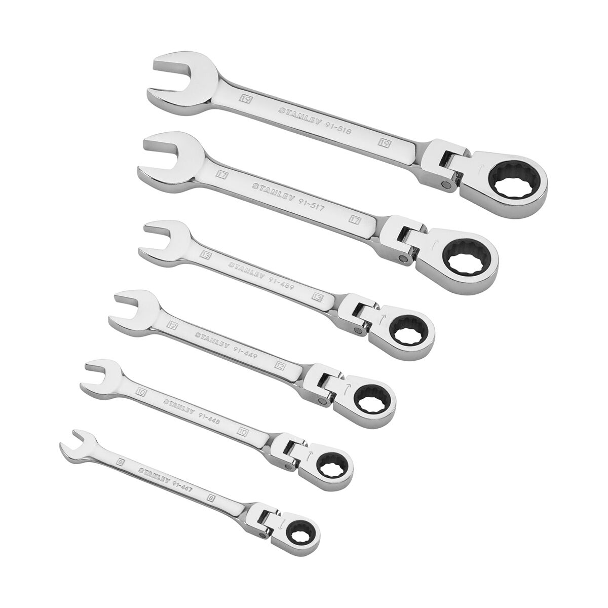 Stanley Flexi Ratchet Combo Spanner Set 6 Pack, , scaau_hi-res