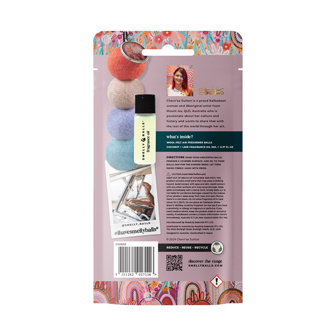 Smelly Balls Chern'ee Sutton Air Freshener Set Coconut Lime 5ml, , scaau_hi-res