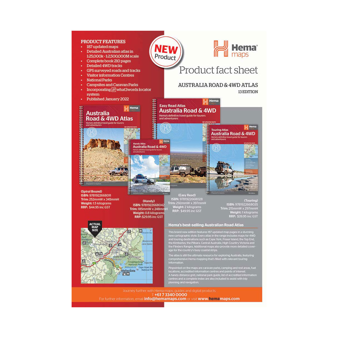 Hema Australia Road and 4WD Handy Atlas, , scaau_hi-res