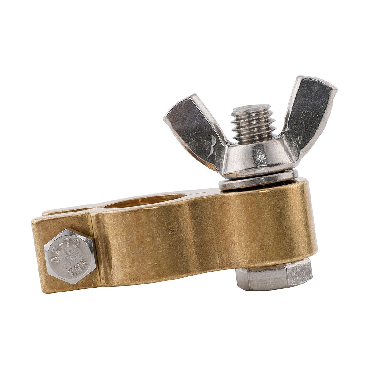 Century Battery Terminal, Forged Brass, Heavy Duty Wingnut Type - Positive, , scaau_hi-res