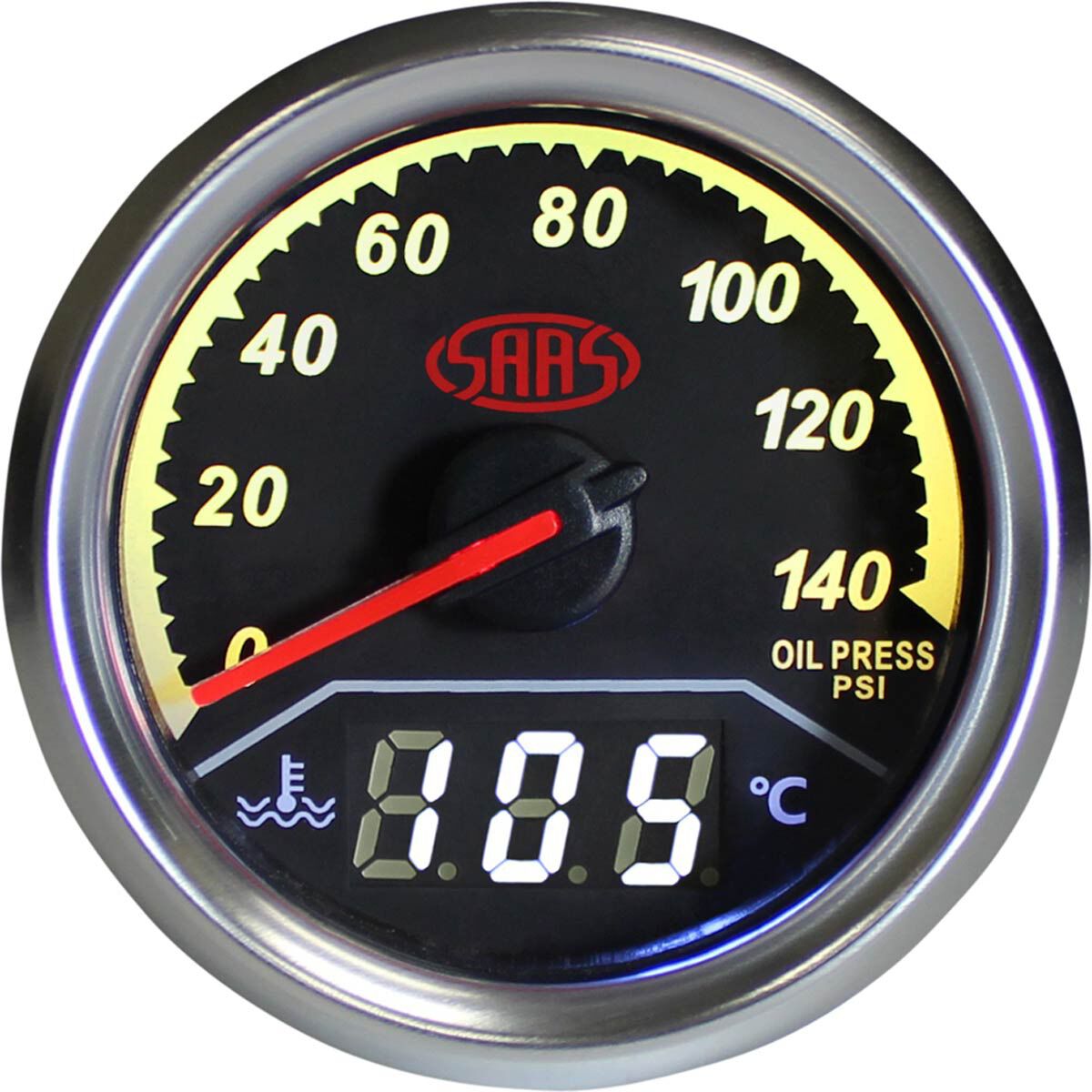 SAAS SGA-230-035 Oil Pressure Gauge Adapter – M14x1.5 Brass T-Piece For VZ V6