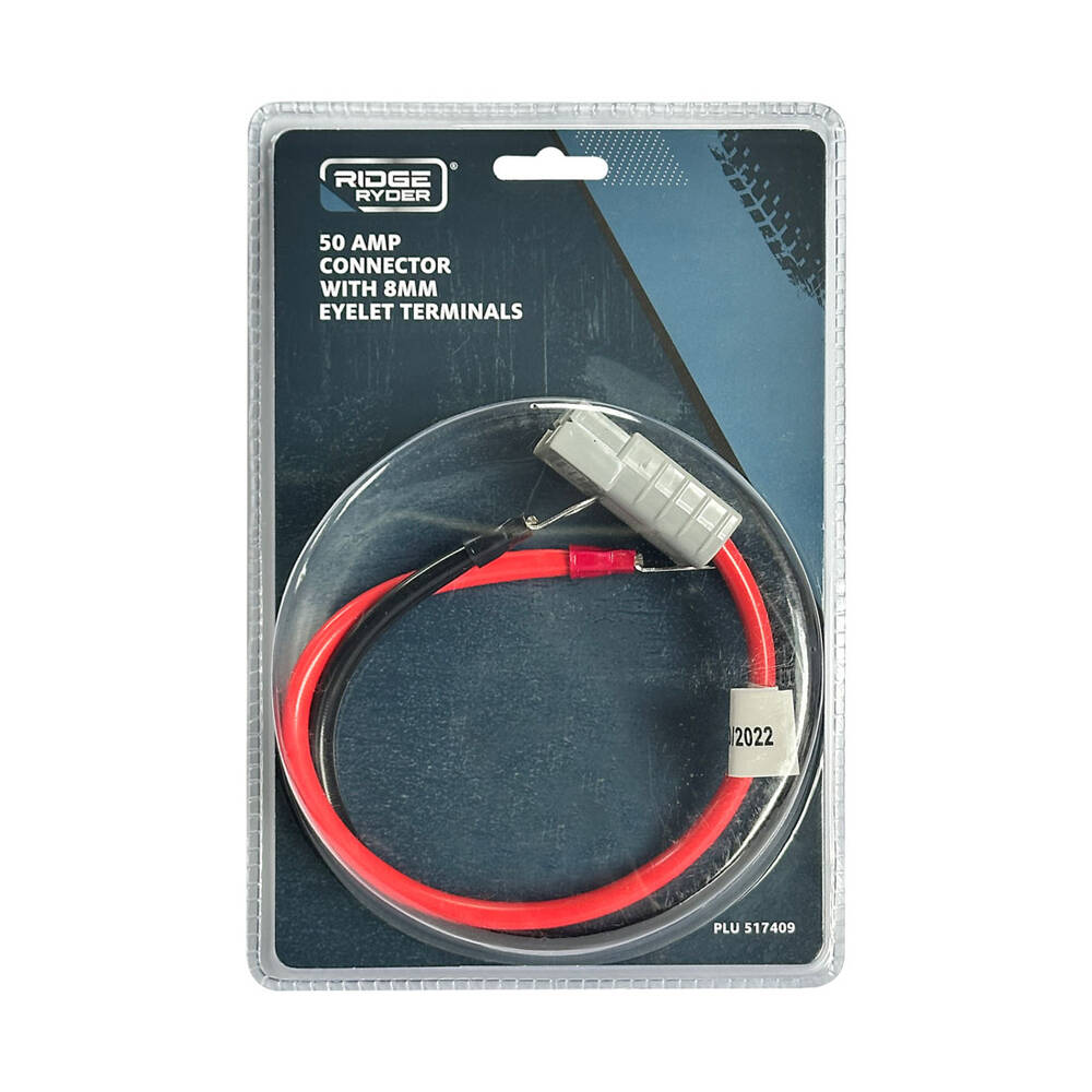 Ridge Ryder 50 AMP Plug - 8mm Eyelet Terminals, 30cm, 8 AWG ...