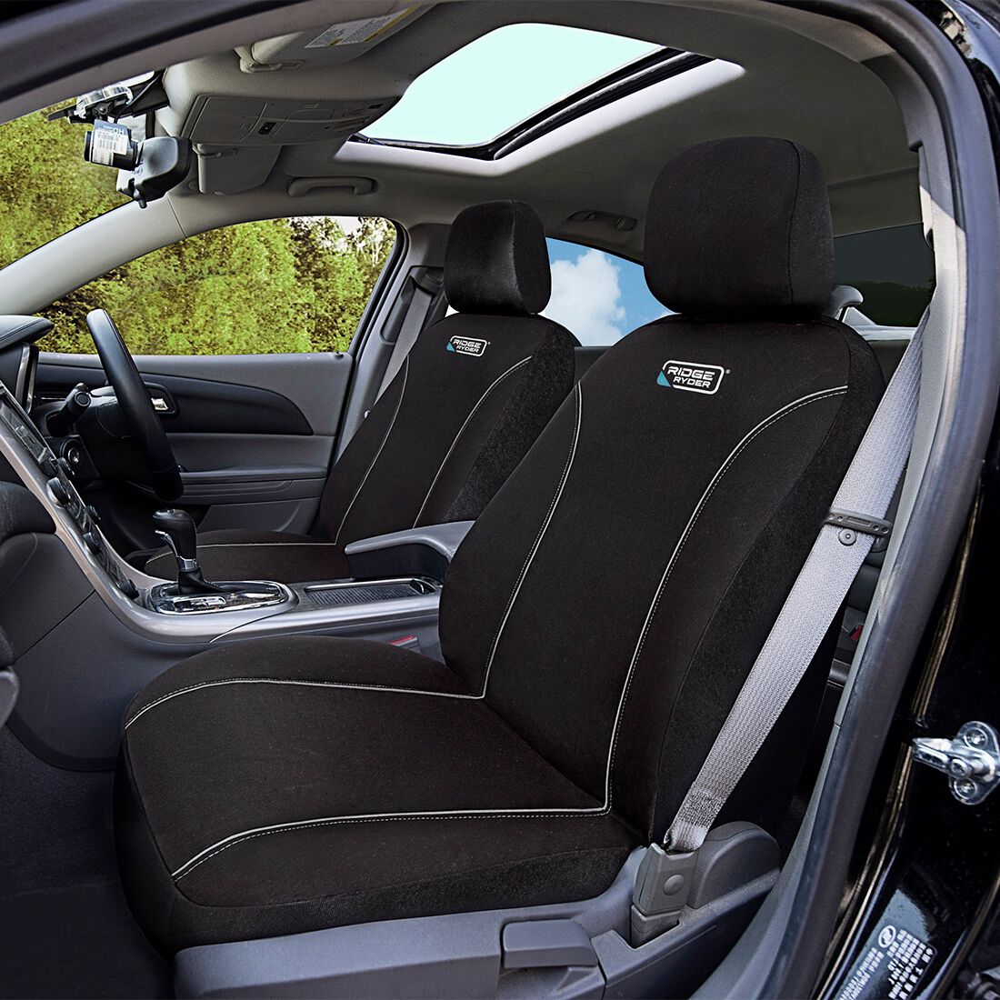 Ridge Ryder Canvas Seat Covers Black/Grey 30SAB, , scaau_hi-res