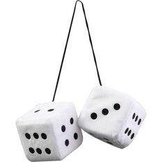 SCA Fluffy Dice - Black with White Dots or White with Black Dots, , scaau_hi-res