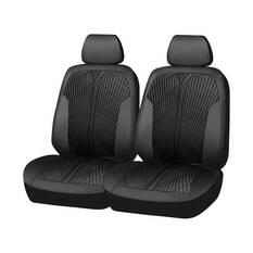 SCA Embossed Leather Look Front Seat Covers Black, , scaau_hi-res