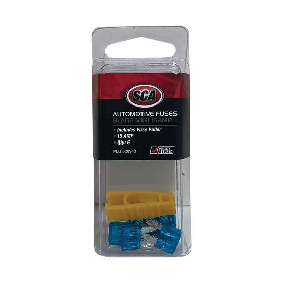 SCA Automotive Fuses - Mini Blade, 15 Amp, 6 Piece, , scaau_hi-res
