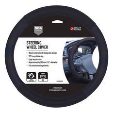 SCA Hologram Mesh Steering Wheel Cover - Black, 380mm, , scaau_hi-res