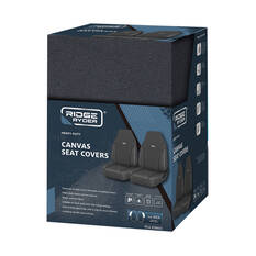 Ridge Ryder Canvas Seat Covers Charcoal/Black Piping Built-In Headrests Airbag Compatible 60SAB, , scaau_hi-res
