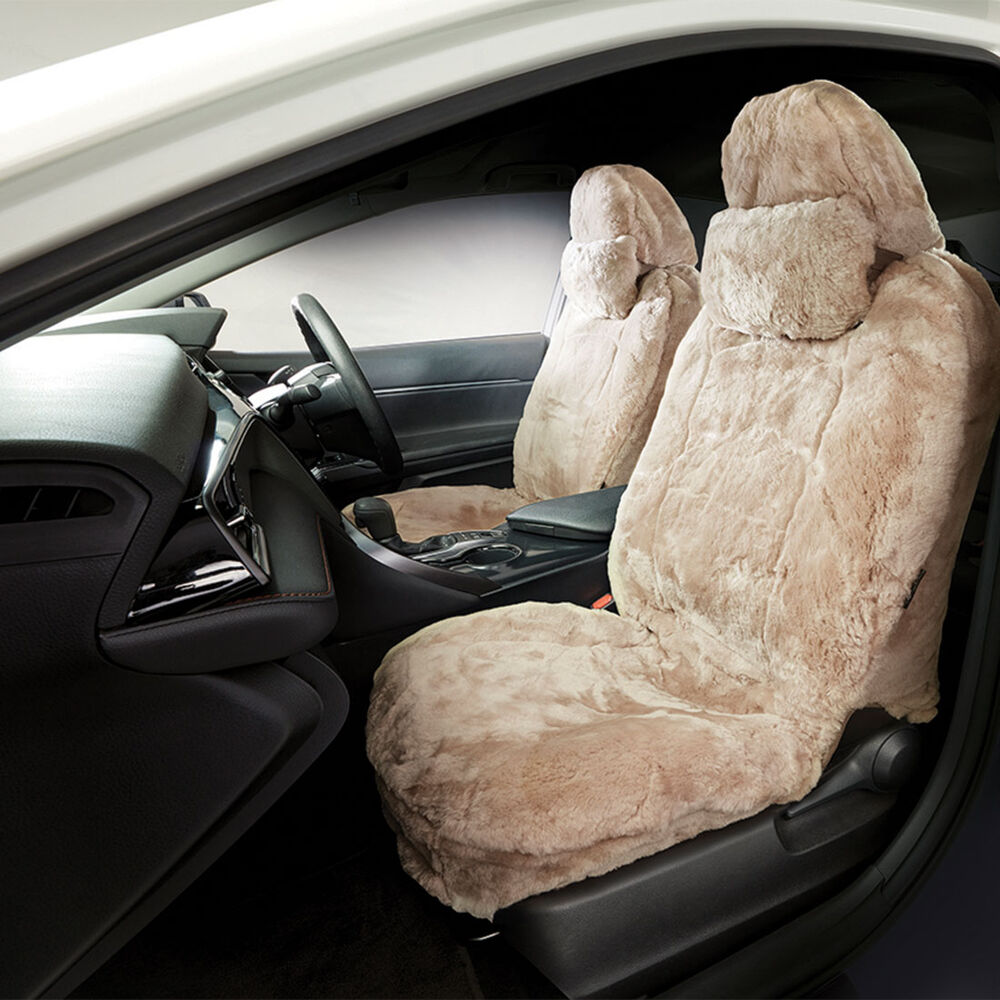 Platinum CLOUDLUX Sheepskin Seat Covers Bamboo Adjustable Headrests