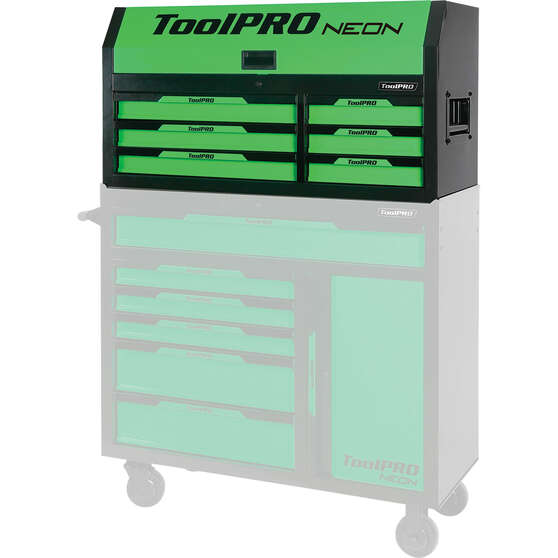 ToolPRO Neon Tool Chest Green 6 Drawer 42 Inch, , scaau_hi-res