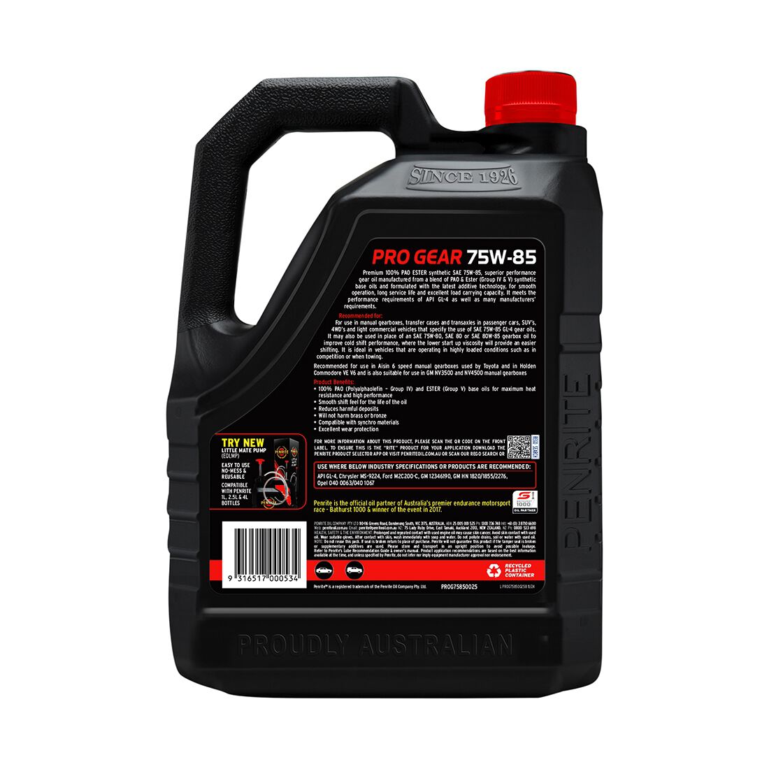 Penrite Pro Gear Oil - 75W-85 2.5 Litre, , scaau_hi-res